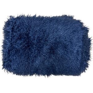 NWOT Pottery Barn Teen/Dorm Faux Mongolian Fur Throw Accent Blanket Navy Blue